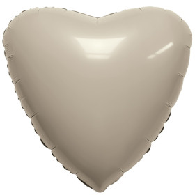 Шар сердце кремовый 76 см, сатин