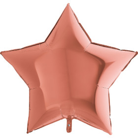 Шар звезда 91 см, розовое золото