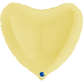 Шар сердце 91 см, светло-желтый