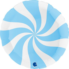 Шар круг "Конфета", 91 см, голубо-белый