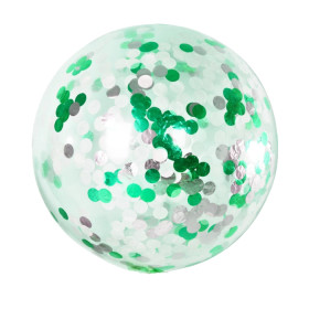 Большой шар с зеленым конфетти