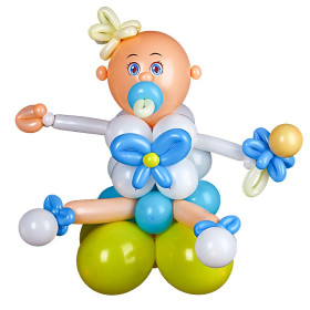 Плетеная фигура из шаров "Малыш с погремушкой"