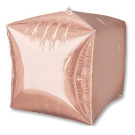 Шар куб 3D, розовое золото
