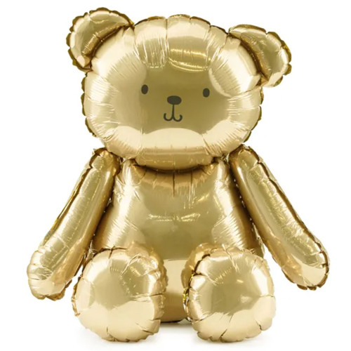 Ходячий шар "Мишка сидячий золотой ПД"