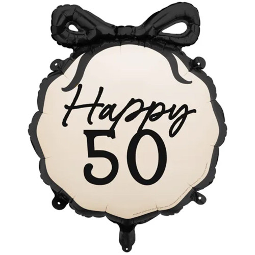 Шар круг "Шар с бантом Счастливые (HAPPY) 50" ПД