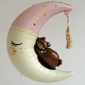 Шар фигура "Полумесяц с медвежонком" (ПД)