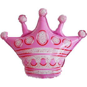 Шар фигура "Корона", розовая