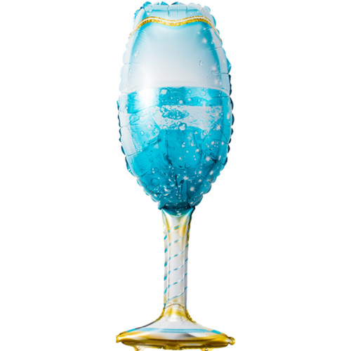 Шар фигура "Бокал Шампанского", голубой