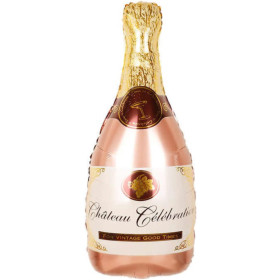 Шар фигура "Бутылка шампанского", розовое золото