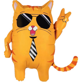 Шар фигура "Крутой кот с галстуком"