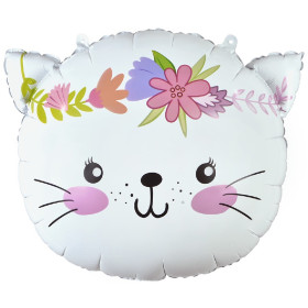 Шар фигура "Котенок с цветами", голова