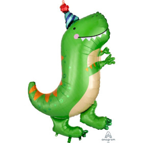 Шар фигура "Динозавр в колпаке", зеленый