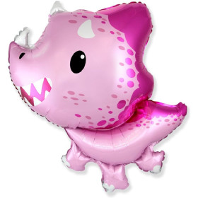 Шар фигура "Динозаврик Трицератопс", розовый