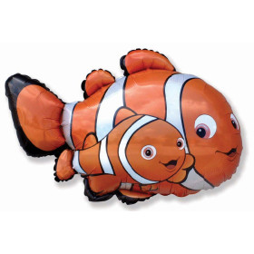 Шар фигура "Рыба-клоун", оранжевая