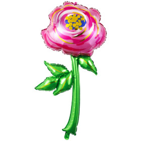 Шар фигура "Цветок Роза", розовая