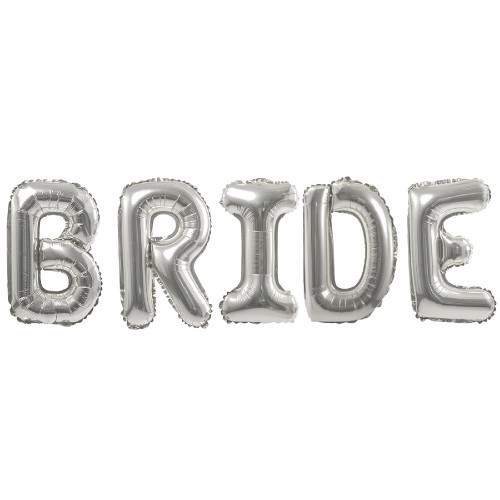 Шар-фигура надпись "BRIDE", серебро
