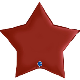 Шар звезда 46 см, рубиновый сатин