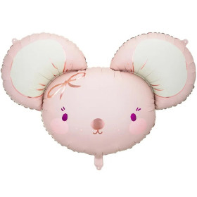 Шар фигура "Мышка", розовая
