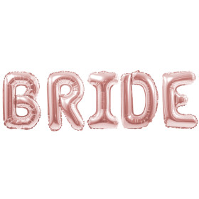 Шар-фигура надпись "BRIDE", розовое золото