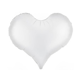 Шар сердце 61 см, белый сатин (Люкс)