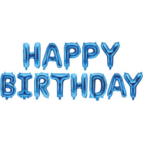 Буквы, надпись "HAPPY BIRTHDAY", синий