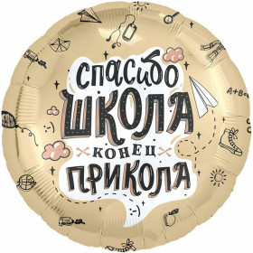 Шар круг "Спасибо, школа. Конец прикола"