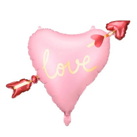 Шар фигура "Сердце со стрелой LOVE" (ПД)