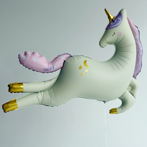 Шар фигура "Нежный единорог", сатин