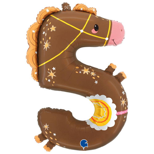 Шар цифра 5 "Лошадка"