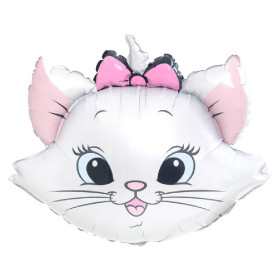 Шар фигура "Кошечка белая с бантом"