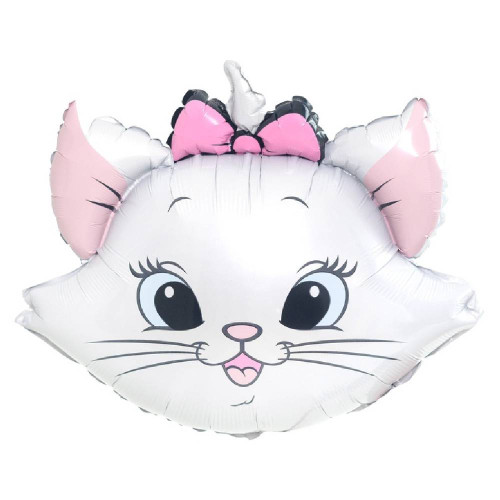 Шар фигура "Кошечка белая с бантом"