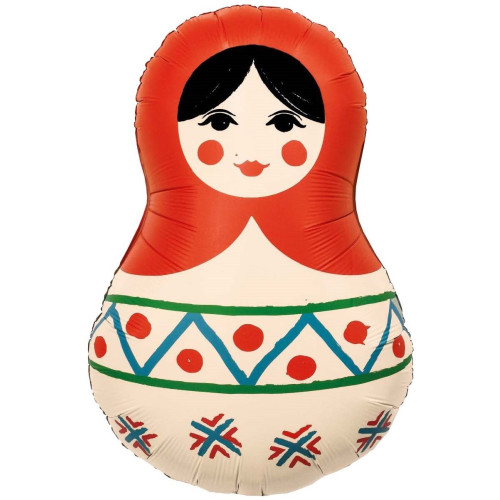 Шар фигура "Матрешка", Русский узор
