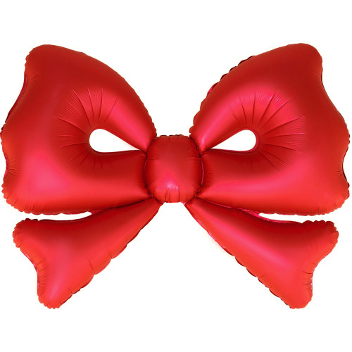 Шар фигура "Бантик красный", сатин