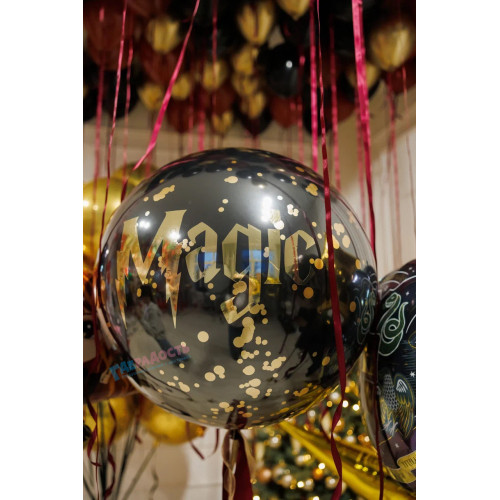 Стеклянный шар 60 см черный "Магия"