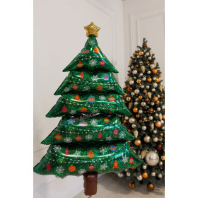 Шар фигура "Елка новогодняя, блеск"