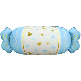 Шар фигура &quot;Конфета сердечки&quot;, голубой, сатин