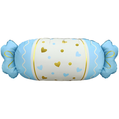 Шар фигура &quot;Конфета сердечки&quot;, голубой, сатин