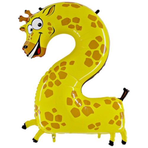 Шар цифра 2 "Жираф"