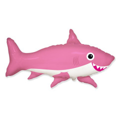 Шар фигура "Веселая акула", розовый