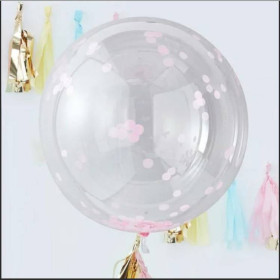 Шар Bubble с розовым конфетти