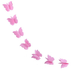 Бумажная гирлянда "Бабочки", розовая