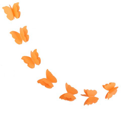 Бумажная гирлянда "Бабочки", светло-оранжевая