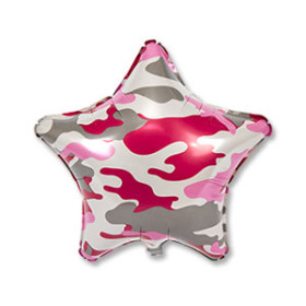 Шар Звезда 46 см, розовый камуфляж