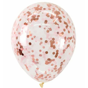 Прозрачный шар с конфетти розовое золото