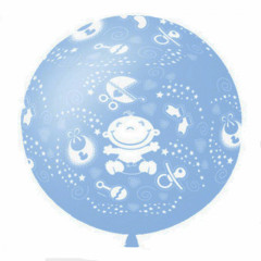 Большой шар "С днем рождения малыш", голубой