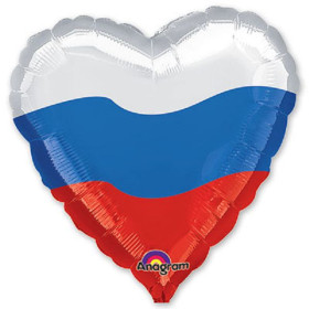 Шар сердце триколор