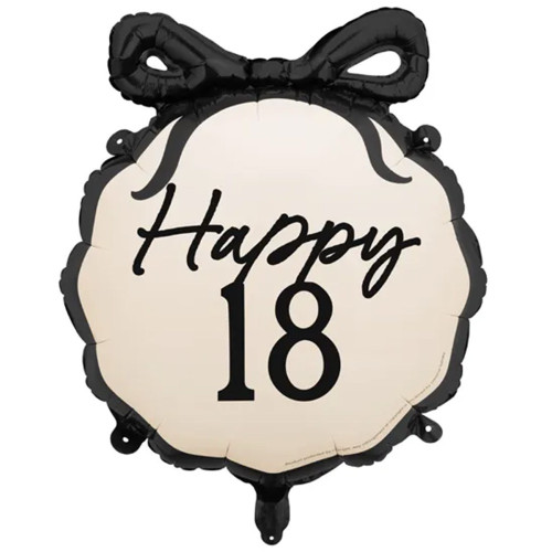 Шар круг "Шар с бантом Счастливые (HAPPY) 18" ПД