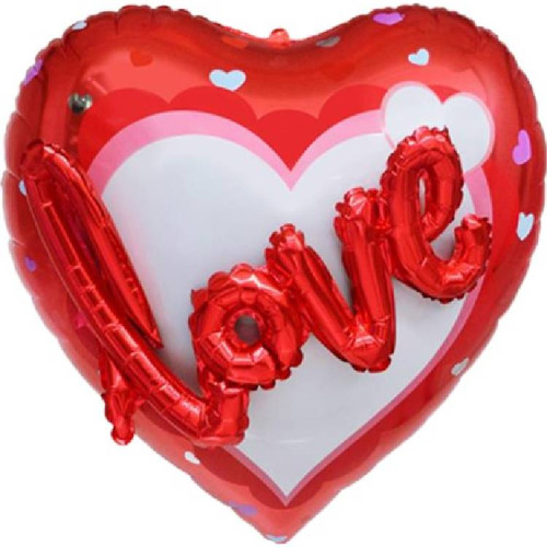 Шар фигура "3D Love", красный