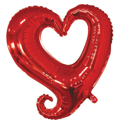 Шар сердце "Вензель", красное