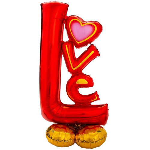 Ходячий шар "Надпись LOVE", красная